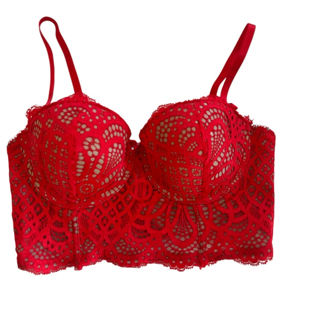 Red Lace Bustier Top